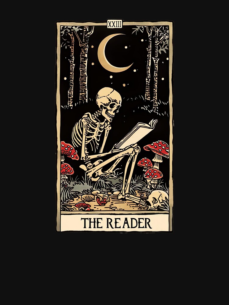 Reader Antique Tarot Cartomancy Skull Mushrooms Moon T-Shirts, Hoodie, Sweatshirt