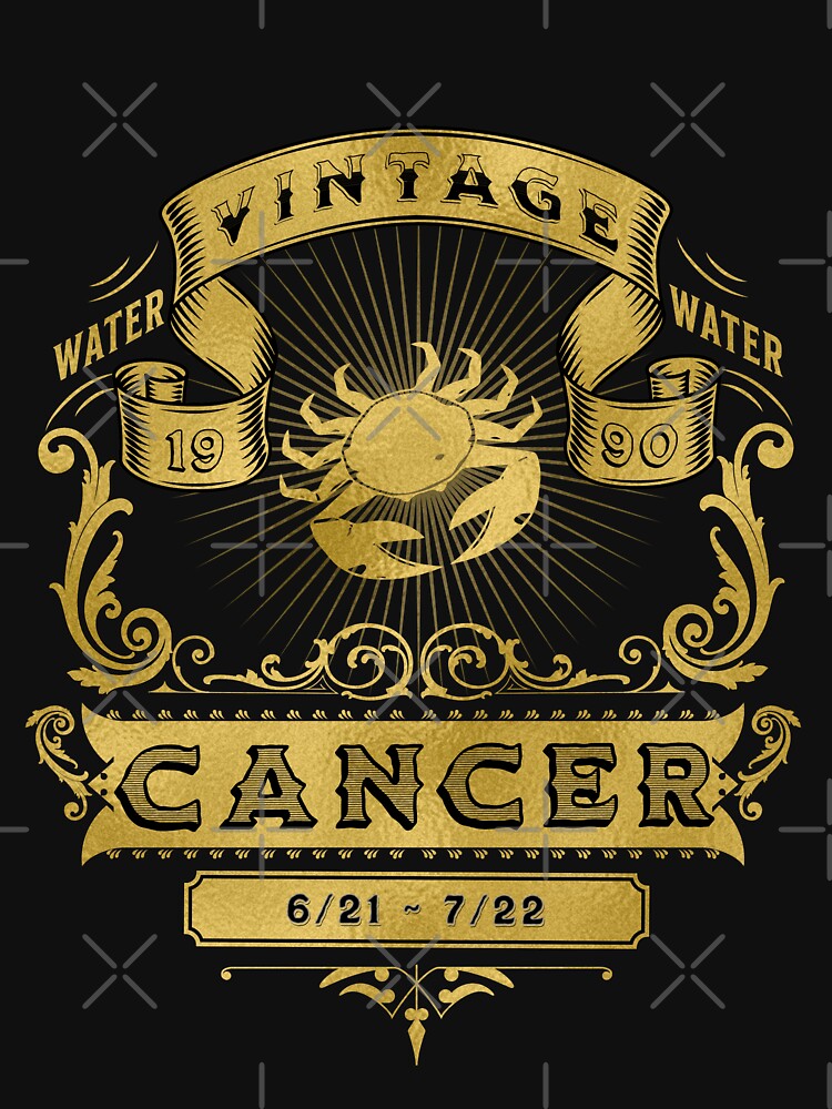 Zodiac Sign Cancer Golden Vintage 1990 T-Shirts, Hoodie, Sweatshirt