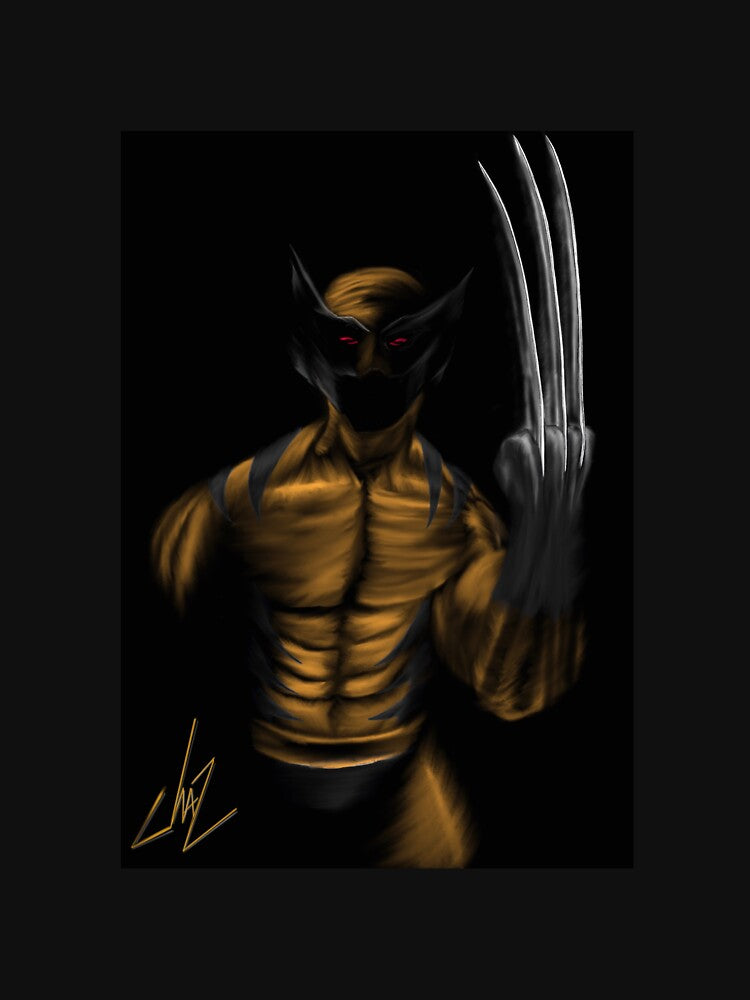 Black Detailed Aggression (Wolverine) - with background by TheArtOfChaz T-Shirts, Hoodie, Sweatshirt (Image 3)