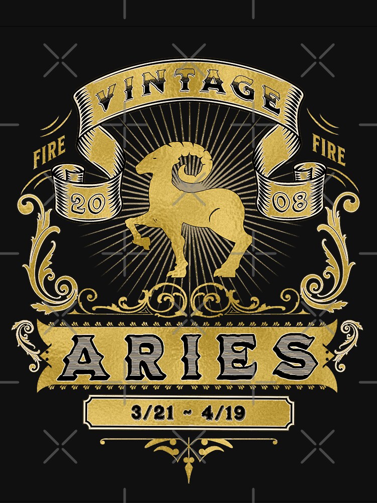 The Zodiac Sign of Aries Golden Vintage 2008 by rhombusOnion T-Shirts, Hoodie, Sweatshirt | BlankRebels.com (Image 3)