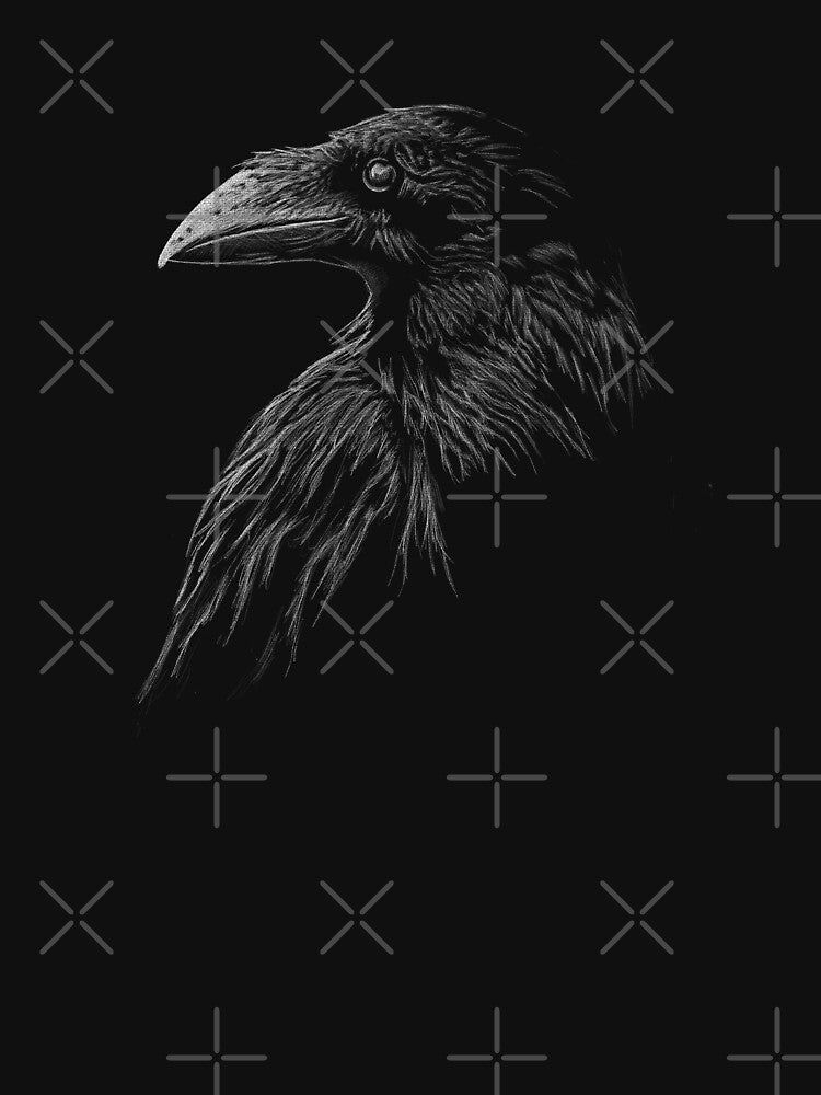 Mystical black raven illustration crow artwork by Skizzenmonster T-Shirts, Hoodie, Sweatshirt | BlankRebels.com (Image 3)