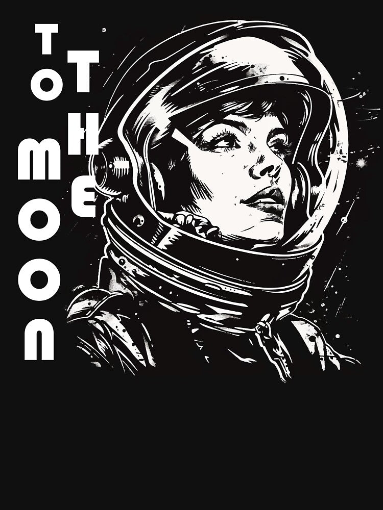 Women in space fashion and Retro space women’s t-shirt by Cute Animal pattern T-shirt Hoodie, Sweatshirt (Image 3)