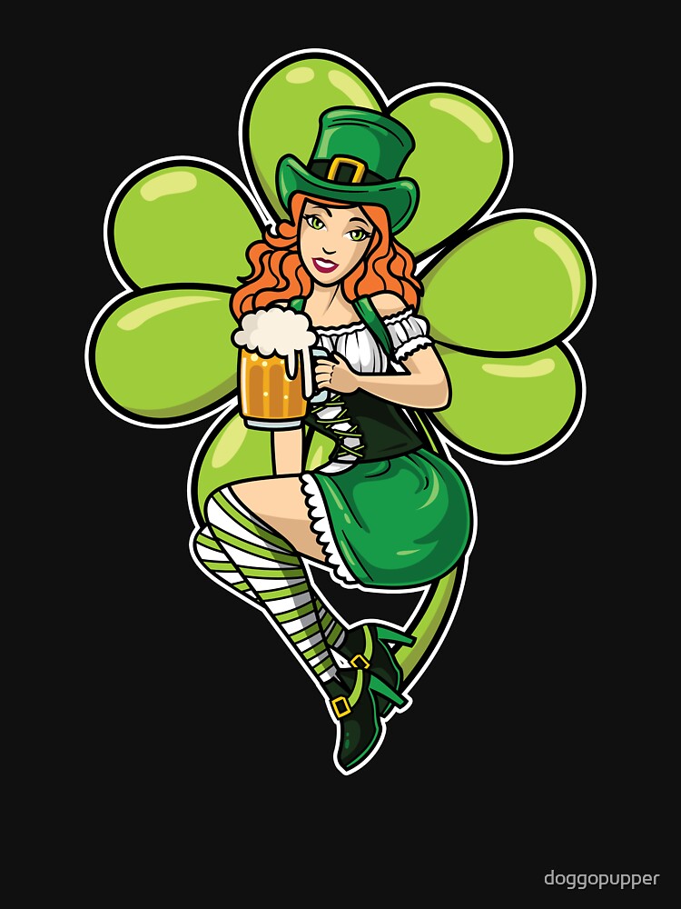 Sexy Irish Girl St Patricks Day Red Head Saint Paddys by doggopupper T-Shirts, Hoodie, Sweatshirt | BlankRebels.com (Image 3)