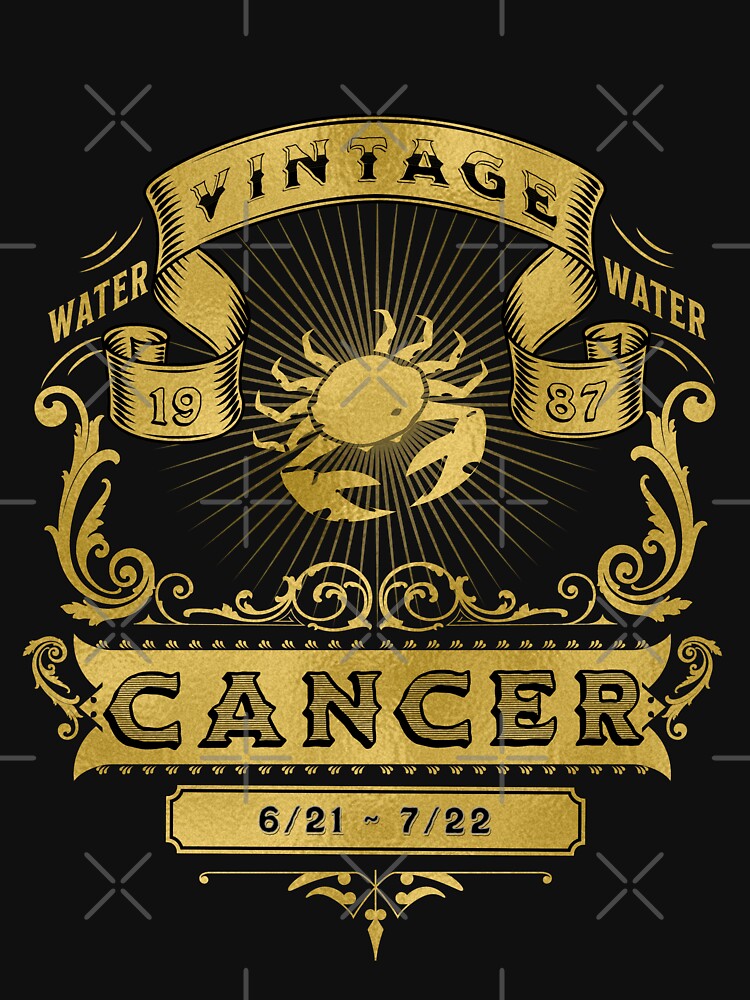 The Zodiac Sign of Cancer Golden Vintage 1987 by rhombusOnion T-Shirts, Hoodie, Sweatshirt | BlankRebels.com (Image 3)
