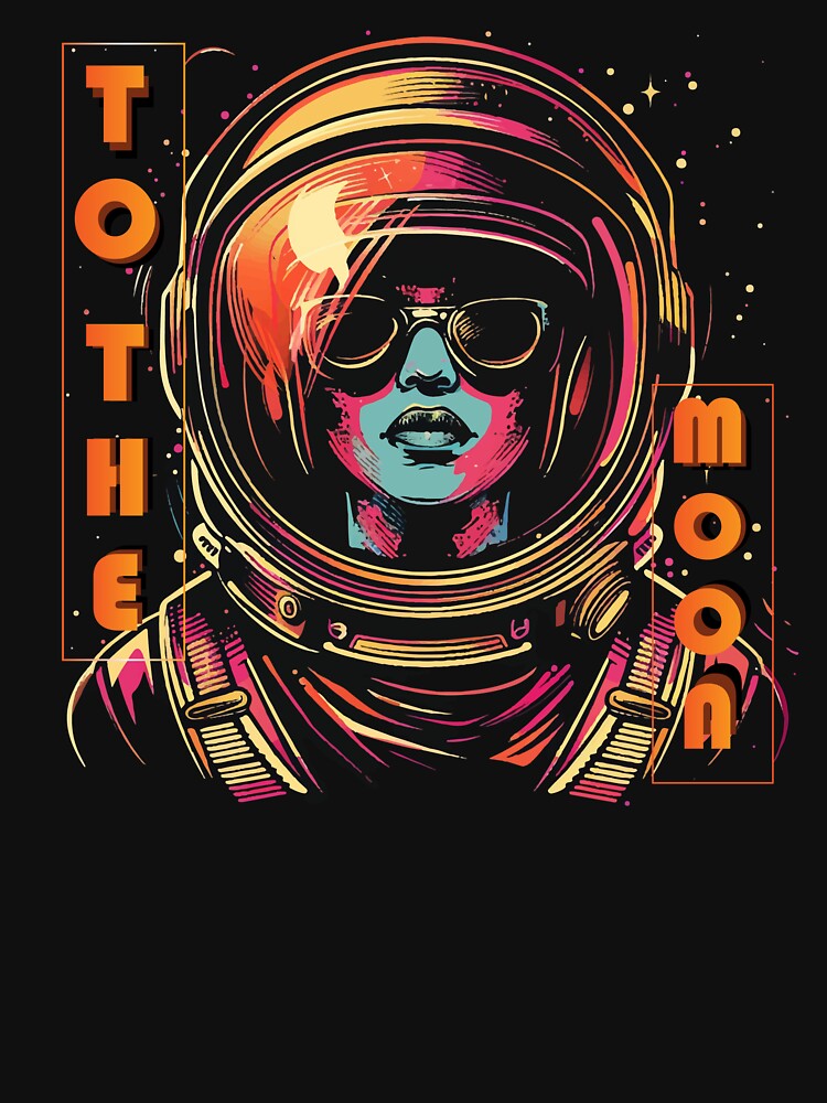 Vintage women of space t-shirt by Cute Animal pattern T-shirt Hoodie, Sweatshirt | BlankRebels.com (Image 3)