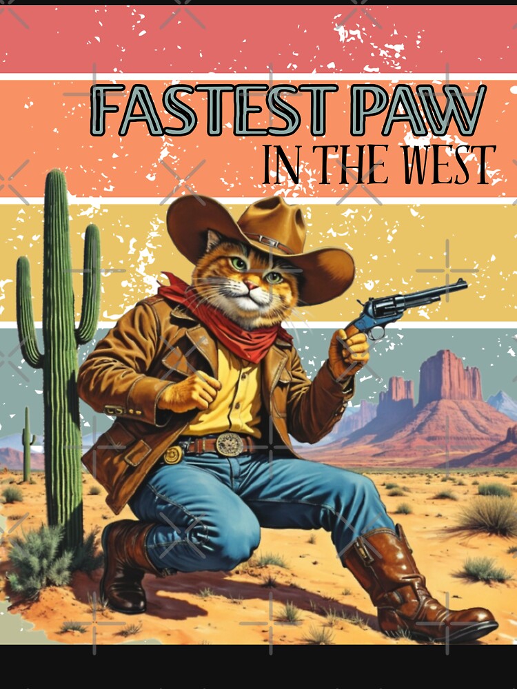 Fastest Paw in the West — Funny Cowboy Cat by Purrfect Mischief T-Shirts, Hoodie, Sweatshirt | BlankRebels.com (Image 3)