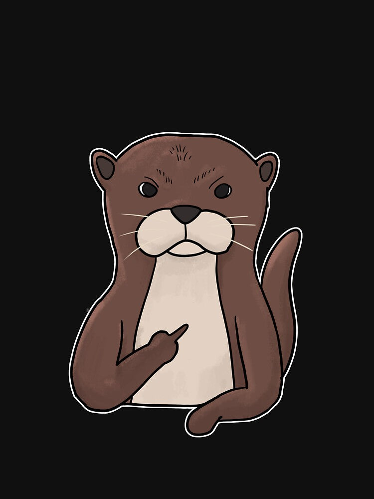 Grumpy Otter Holding Middle Finger by Mesyo T-Shirts, Hoodie, Sweatshirt | BlankRebels.com (Image 3)
