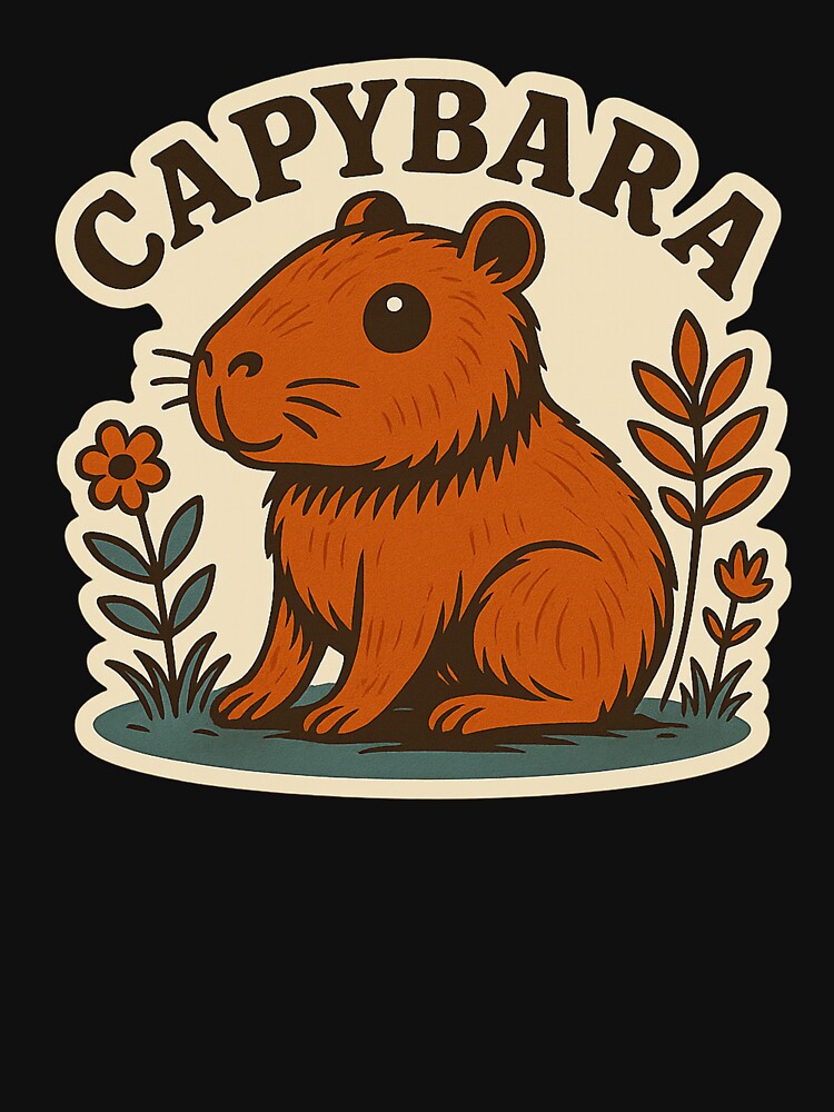 Retro Capybara Vintage Illustration T-Shirts, Hoodie, Sweatshirt