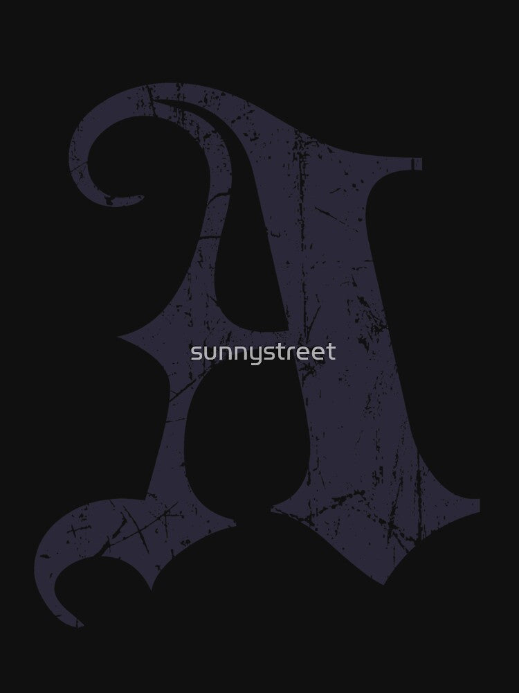 Dark Grunge Monogram Letter "A" Blackletter by SunnyStreet T-Shirts, Hoodie, Sweatshirt | BlankRebels.com (Image 3)
