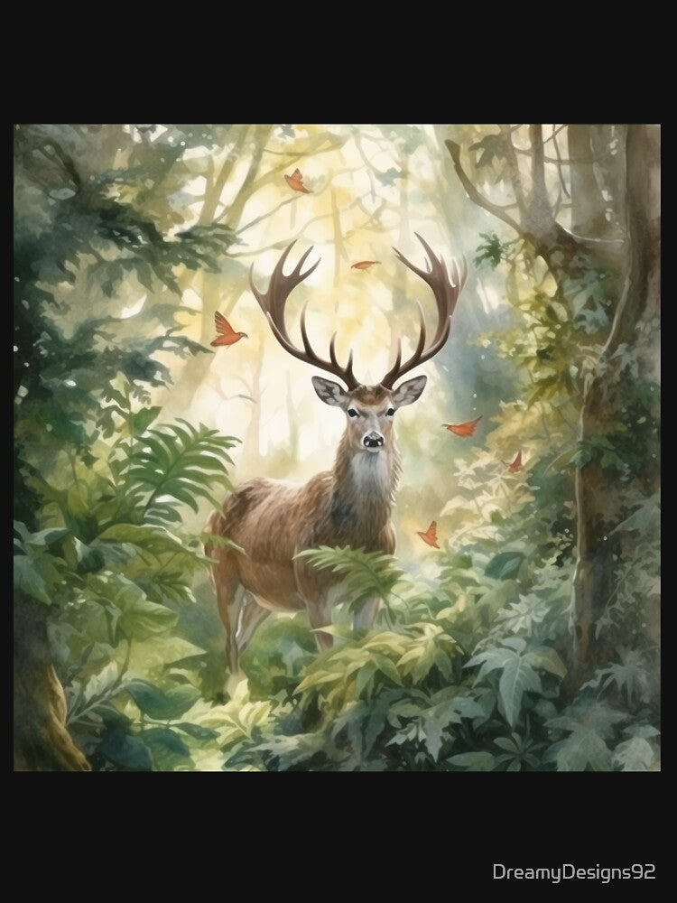 Majestic Serenity: Enchanting Deer Amidst Forest's Embrace by DreamyDesigns92 T-Shirts, Hoodie, Sweatshirt (Image 3)