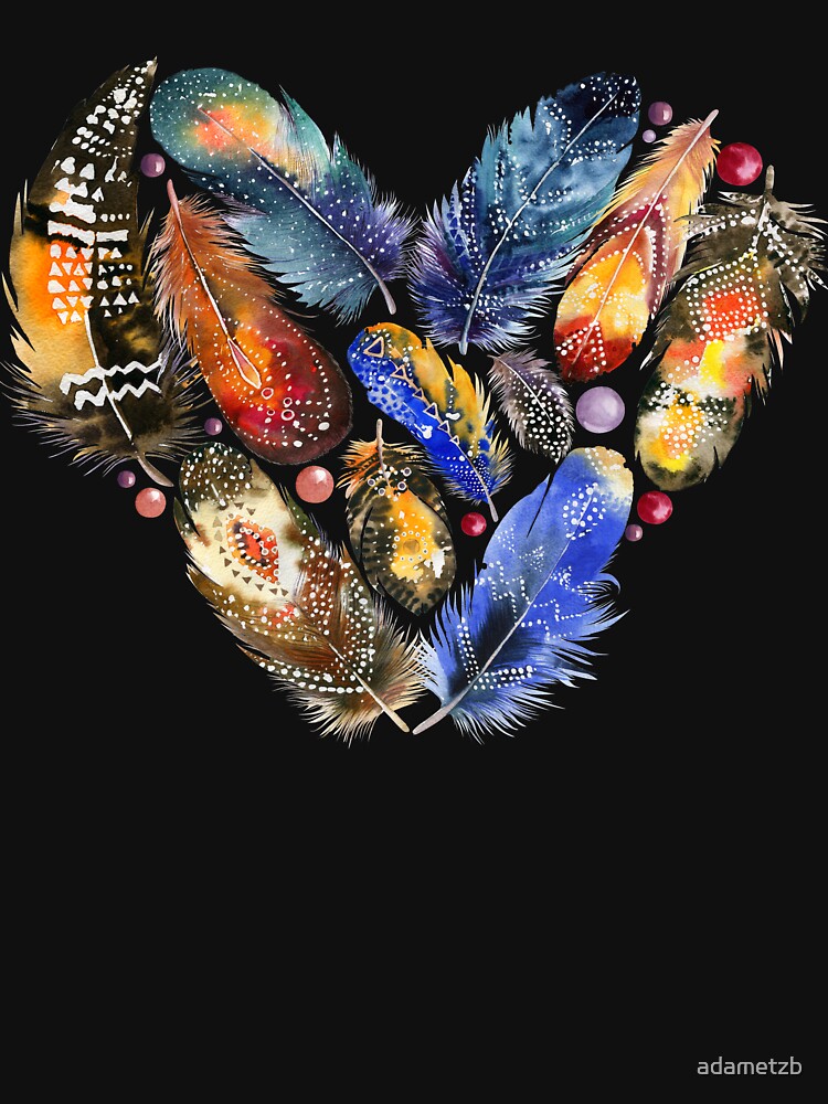 Glam Tribal Feather Heart by adametzb T-Shirts, Hoodie, Sweatshirt | BlankRebels.com (Image 3)