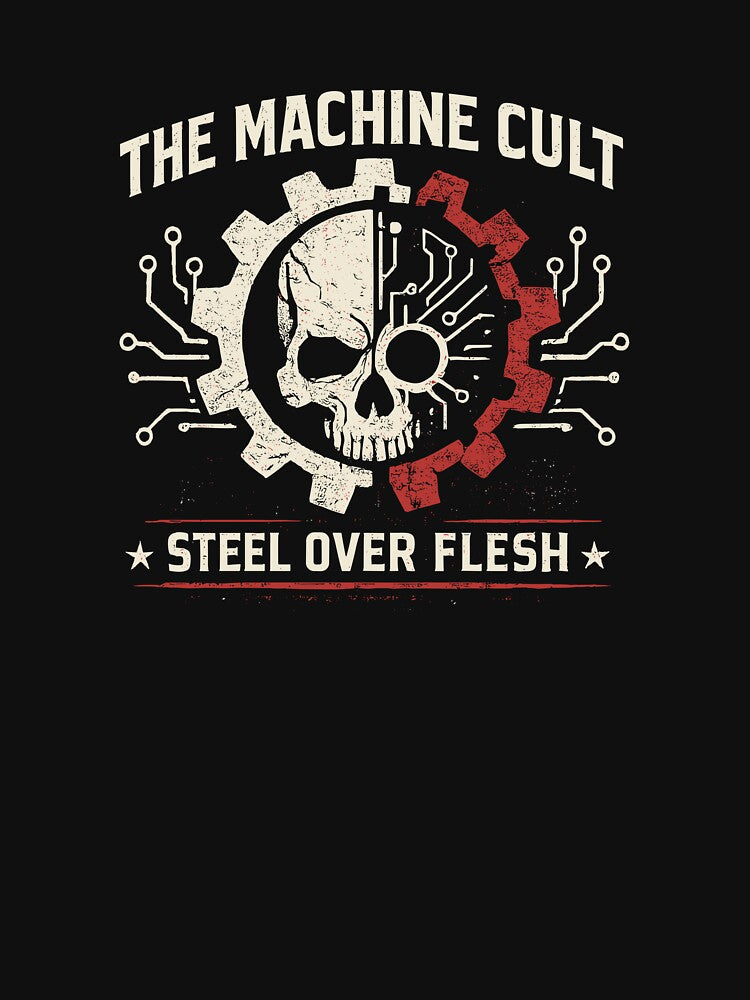 Mechanicus Skull w/ Typography by Syzygy Designs T-Shirts, Hoodie, Sweatshirt | BlankRebels.com (Image 3)