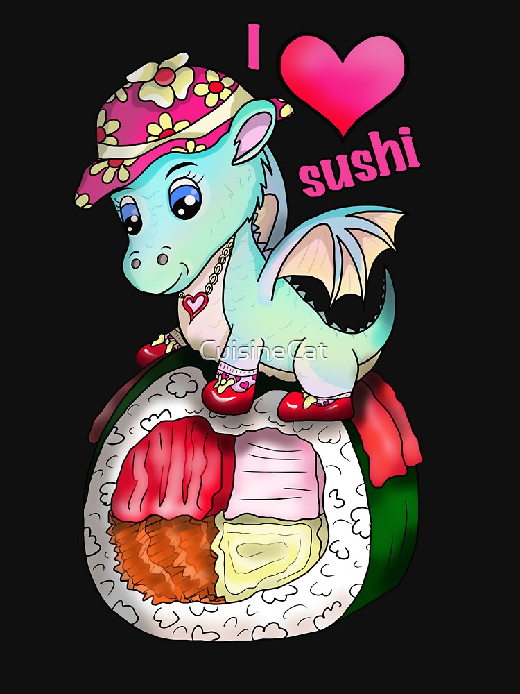 kawaii sushi pretty dragon roll by CuisineCat T-Shirts, Hoodie, Sweatshirt | BlankRebels.com (Image 3)