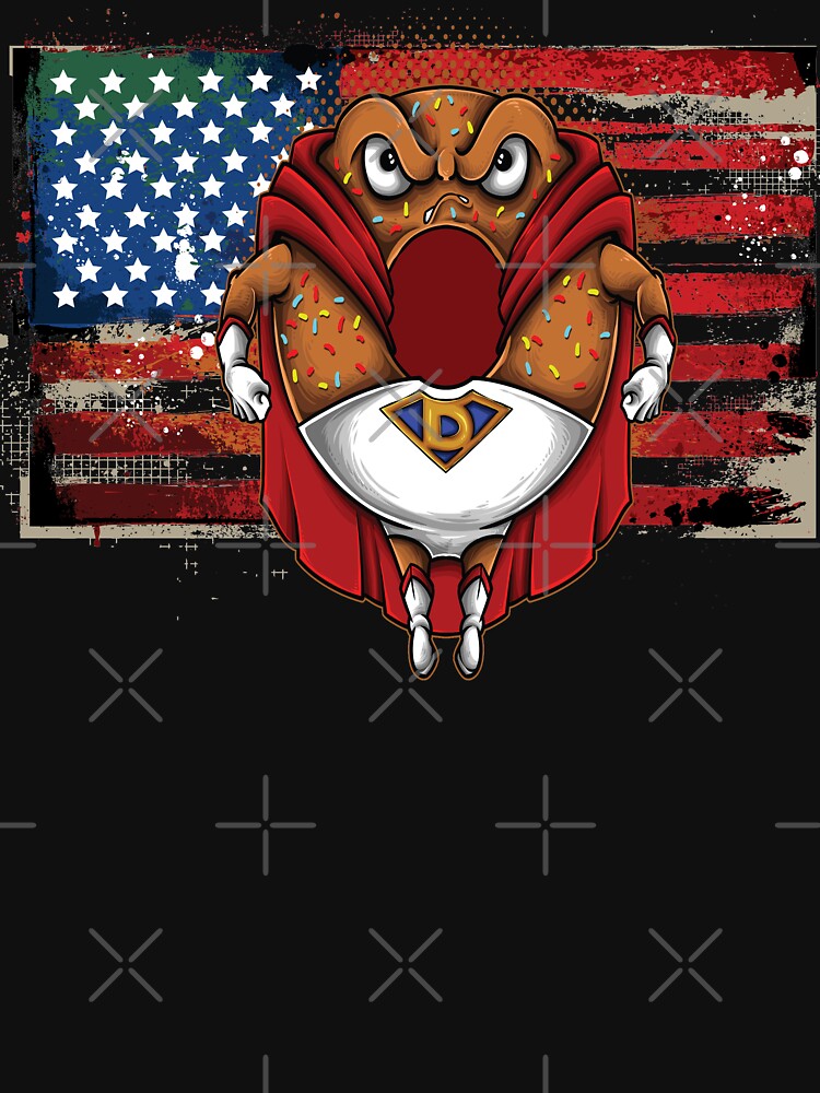 USA American Flag Superhero Donut Foodie by ProjectX23 T-Shirts, Hoodie, Sweatshirt | BlankRebels.com (Image 3)