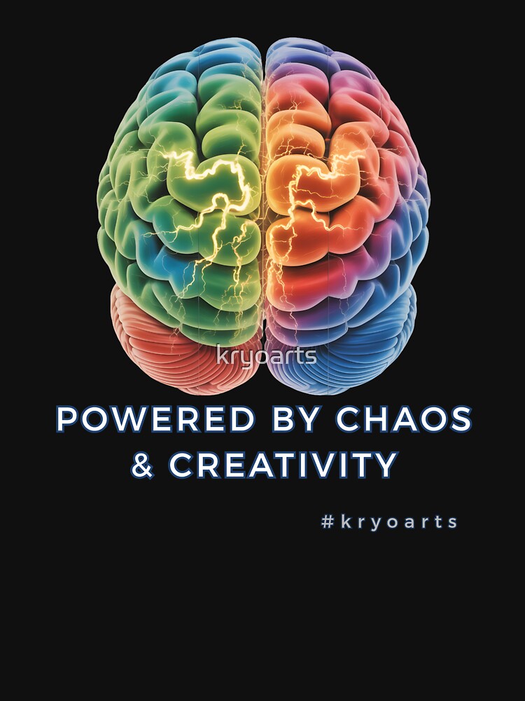 ADHD Brain - Powered by Chaos and Creativity | Neurodivergent Art by kryoarts T-Shirts, Hoodie, Sweatshirt (Image 3)