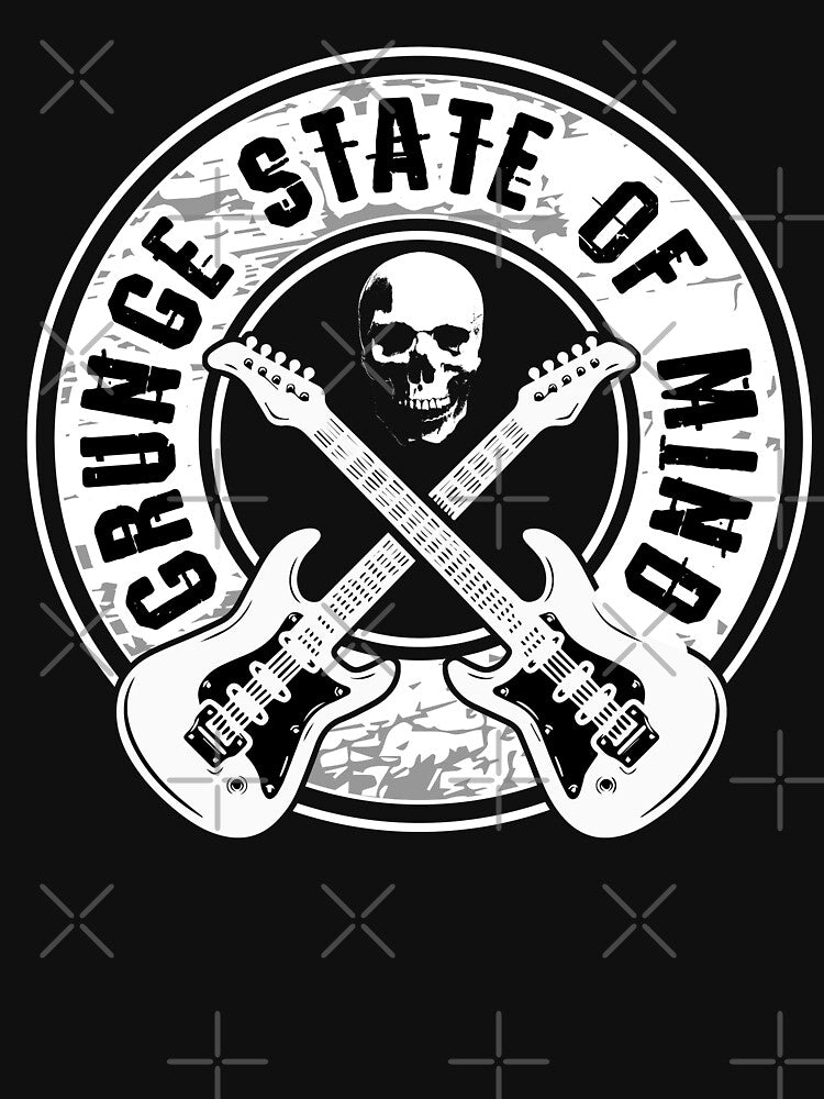 Grunge State of Mind - 90s Rock Guitar & Skull Art by Dmetalx Art Apparel T-Shirts, Hoodie, Sweatshirt (Image 3)