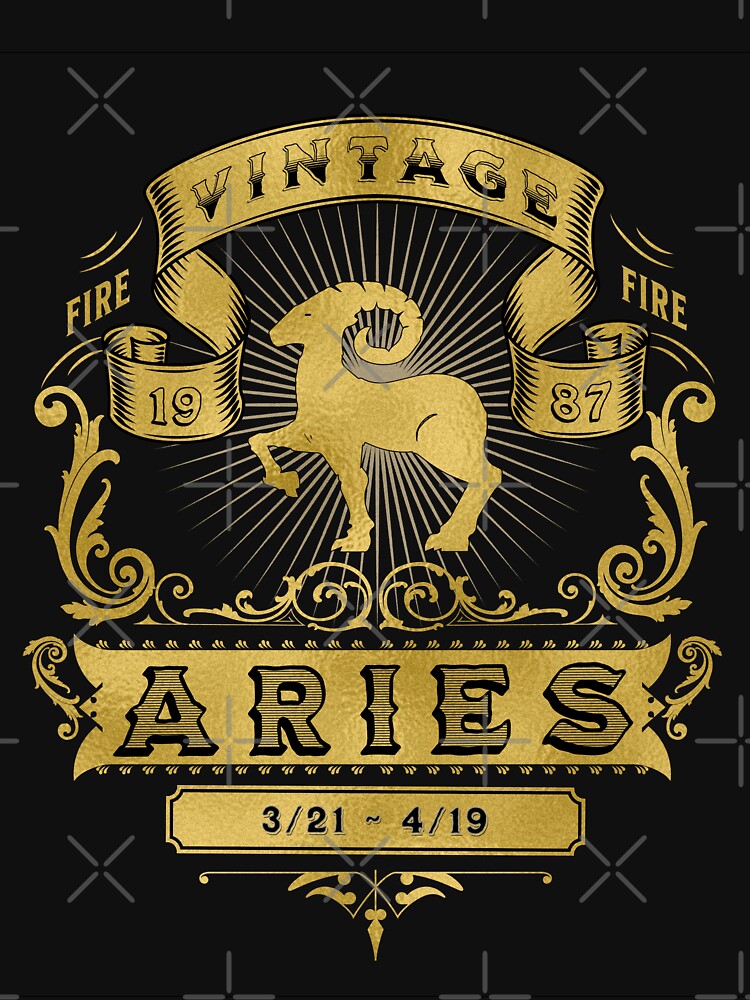 The Zodiac Sign of Aries Golden Vintage 1987 by rhombusOnion T-Shirts, Hoodie, Sweatshirt | BlankRebels.com (Image 3)