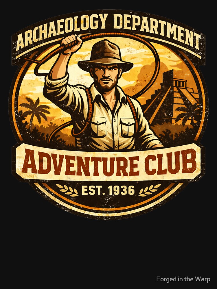 Adventure Club Archaeology Department Shirt – Retro Explorer Adventure Badge Tee by Forged in the Warp