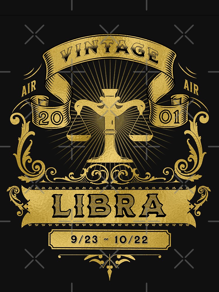 The Zodiac Sign of Libra Golden Vintage 2001 by rhombusOnion T-Shirts, Hoodie, Sweatshirt | BlankRebels.com (Image 3)