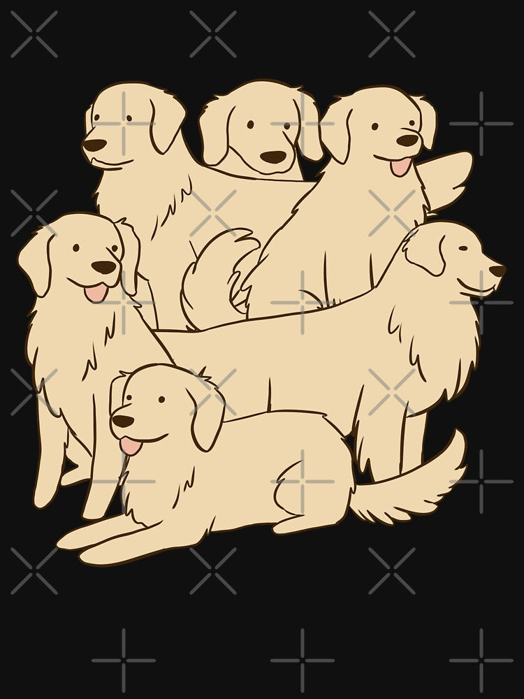 Cute Golden Retrievers dogs cartoon illustration by Yarafantasyart T-Shirts, Hoodie, Sweatshirt | BlankRebels.com (Image 3)