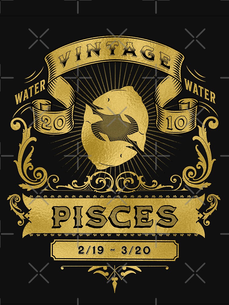 The Zodiac Sign of Pisces Golden Vintage 2010 by rhombusOnion T-Shirts, Hoodie, Sweatshirt | BlankRebels.com (Image 3)