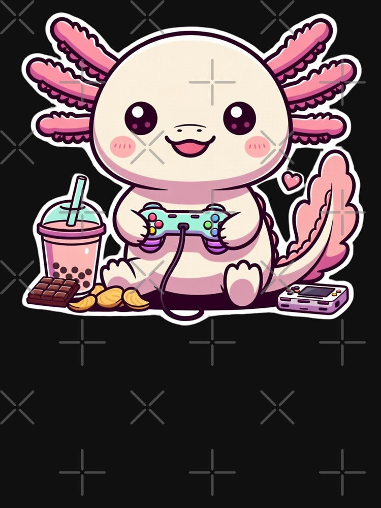 Funny Axolotl Playing Video Games – Cute Gamer by GrumpySableye T-Shirts, Hoodie, Sweatshirt | BlankRebels.com (Image 3)