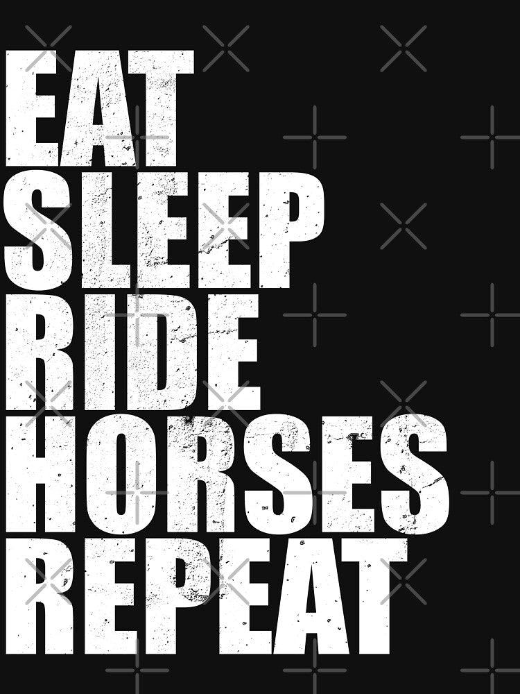 Eat Sleep Ride Horses Repeat Cute Funny Horse Riding T-Shirt Vintage Style Distressed Stressed by... (Image 3)