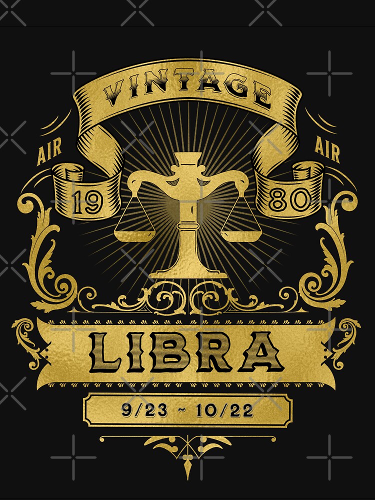 The Zodiac Sign of Libra Golden Vintage 1980 by rhombusOnion T-Shirts, Hoodie, Sweatshirt | BlankRebels.com (Image 3)