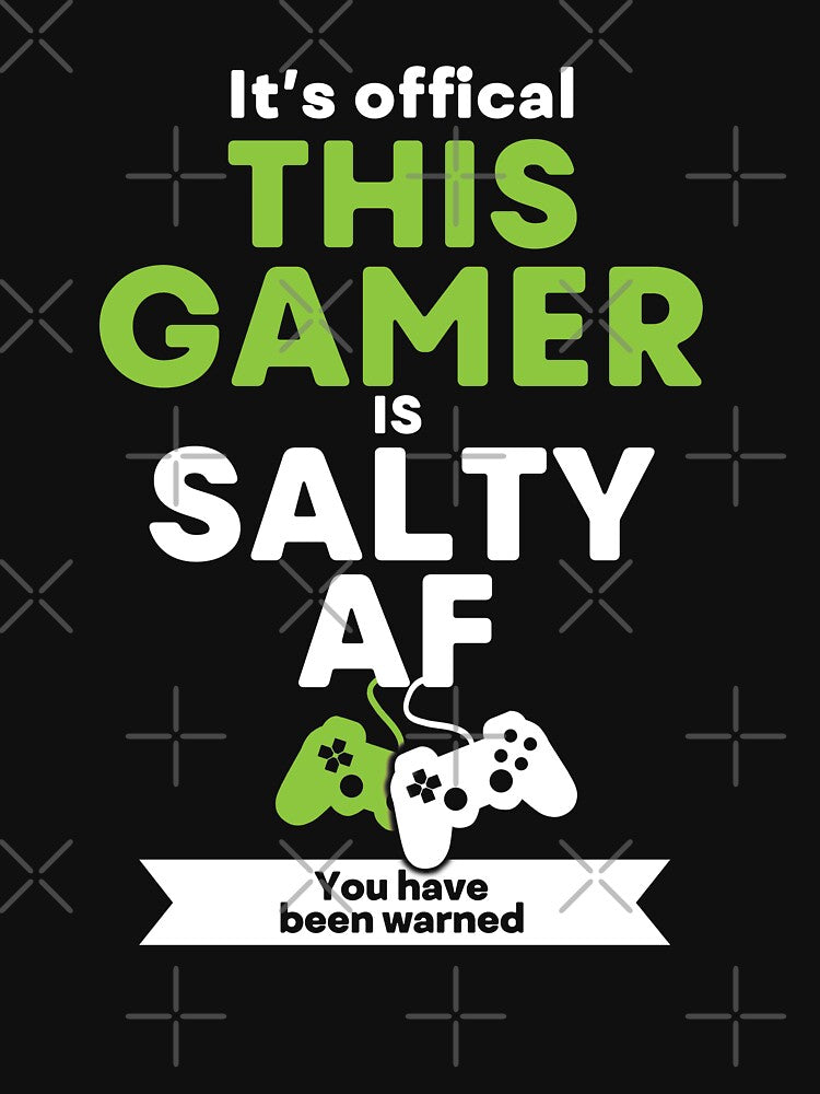Funny video gamer t-shirt and gift ideaS saying 'This gamer is salty AF you have been warned' by GameOnGifts... (Image 3)