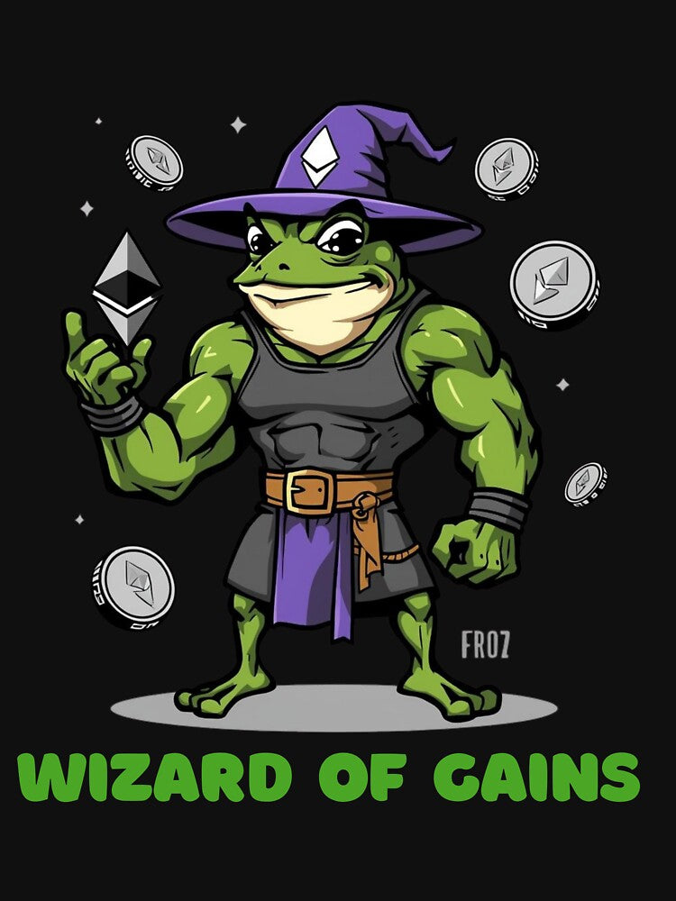 Wizard of Gains Frog – Funny Crypto Gym Ethereum Wizard Shirt by LintonGriffin Hoodie, Sweatshirt | BlankRebels.com (Image 3)