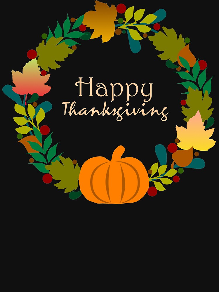 Pumpkin And Leaves Thanksgiving Wreath by Oirabot T-Shirts, Hoodie, Sweatshirt | BlankRebels.com (Image 3)