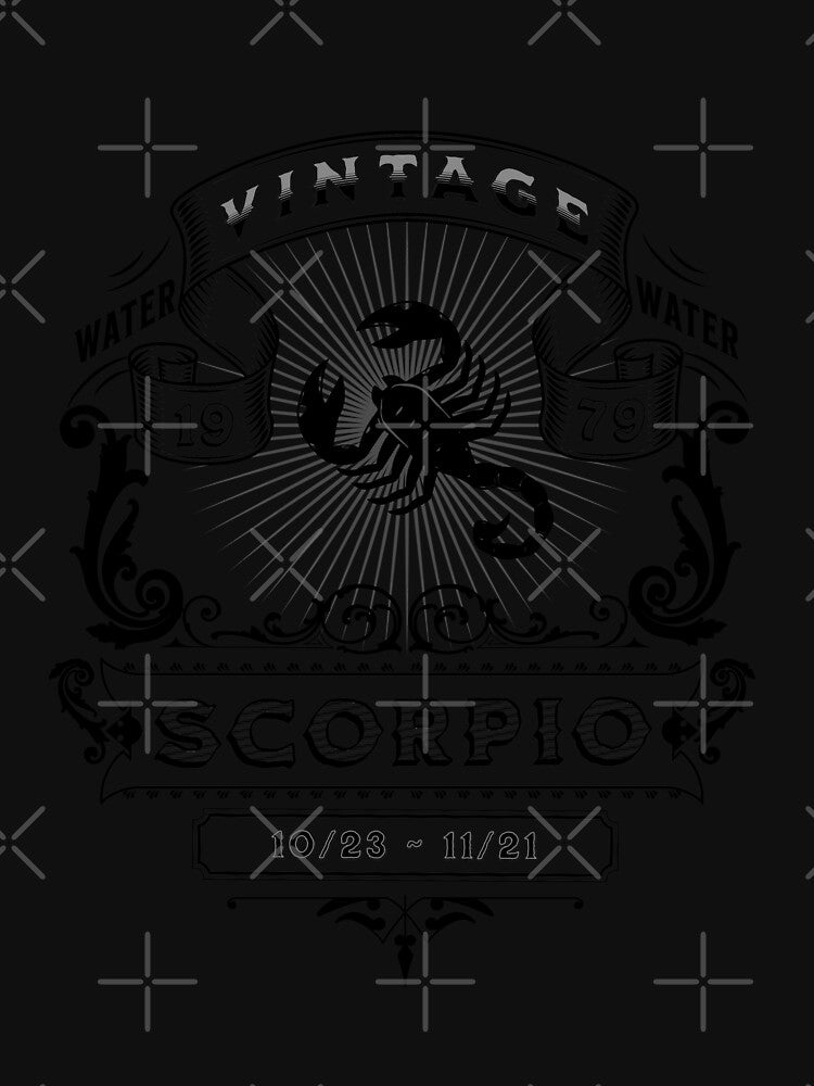 The Zodiac Sign of Scorpio Black and White 1979 by rhombusOnion T-Shirts, Hoodie, Sweatshirt | BlankRebels.com (Image 3)