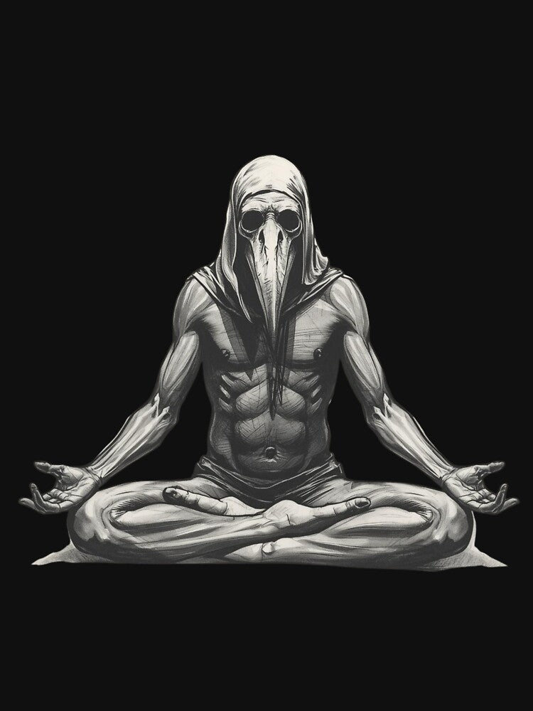 Plague Doctor Yoga Meditation Funny Gothic Fitness Yogi Design by LintonGriffin T-Shirts, Hoodie, Sweatshirt (Image 3)