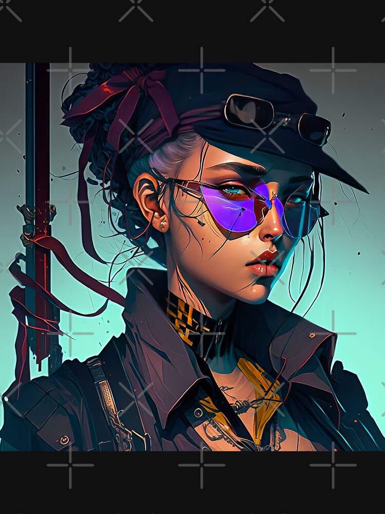 Female Cyberpunk Assassin Poster Print by Charlies-Artbox T-Shirts, Hoodie, Sweatshirt | BlankRebels.com (Image 3)