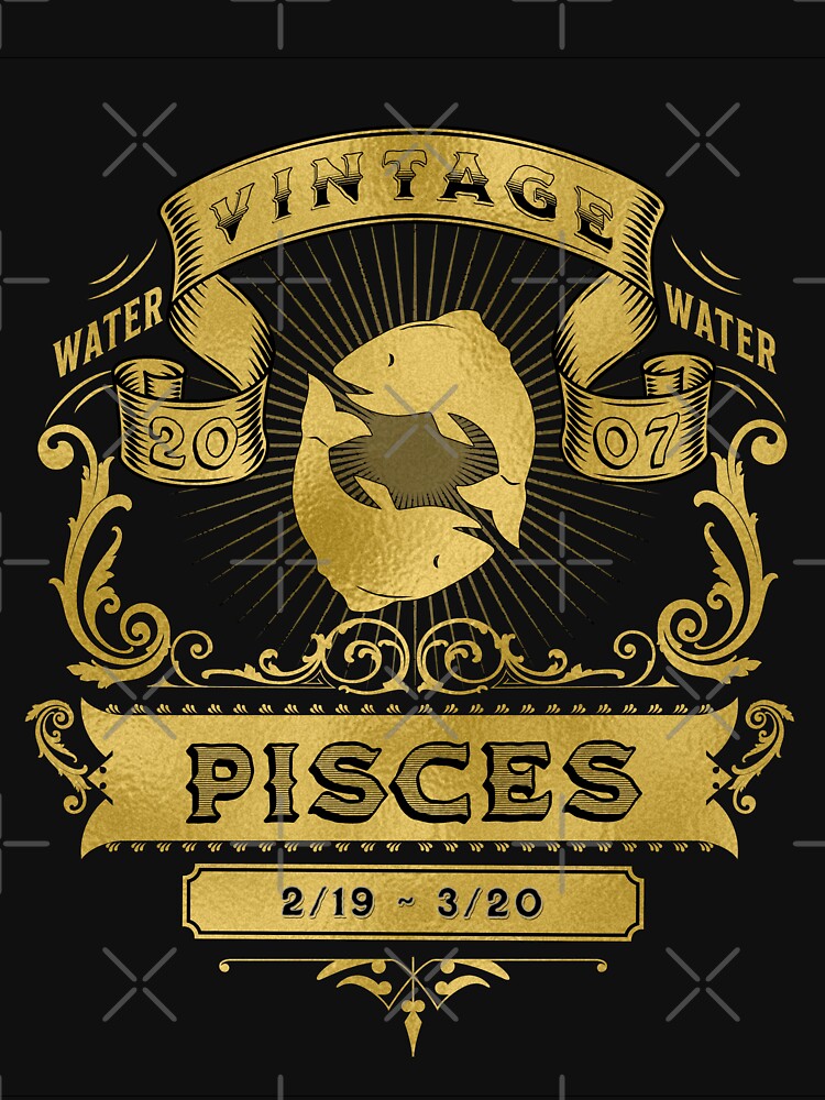 The Zodiac Sign of Pisces Golden Vintage 2007 by rhombusOnion T-Shirts, Hoodie, Sweatshirt | BlankRebels.com (Image 3)