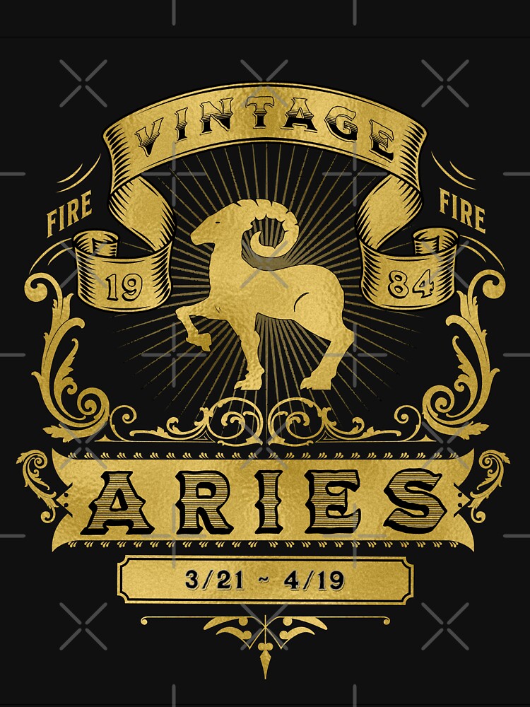 The Zodiac Sign of Aries Golden Vintage 1984 by rhombusOnion T-Shirts, Hoodie, Sweatshirt | BlankRebels.com (Image 3)