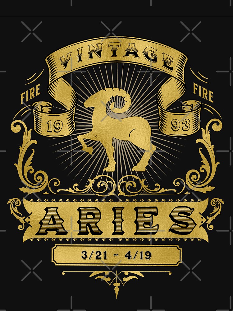 The Zodiac Sign of Aries Golden Vintage 1993 by rhombusOnion T-Shirts, Hoodie, Sweatshirt | BlankRebels.com (Image 3)
