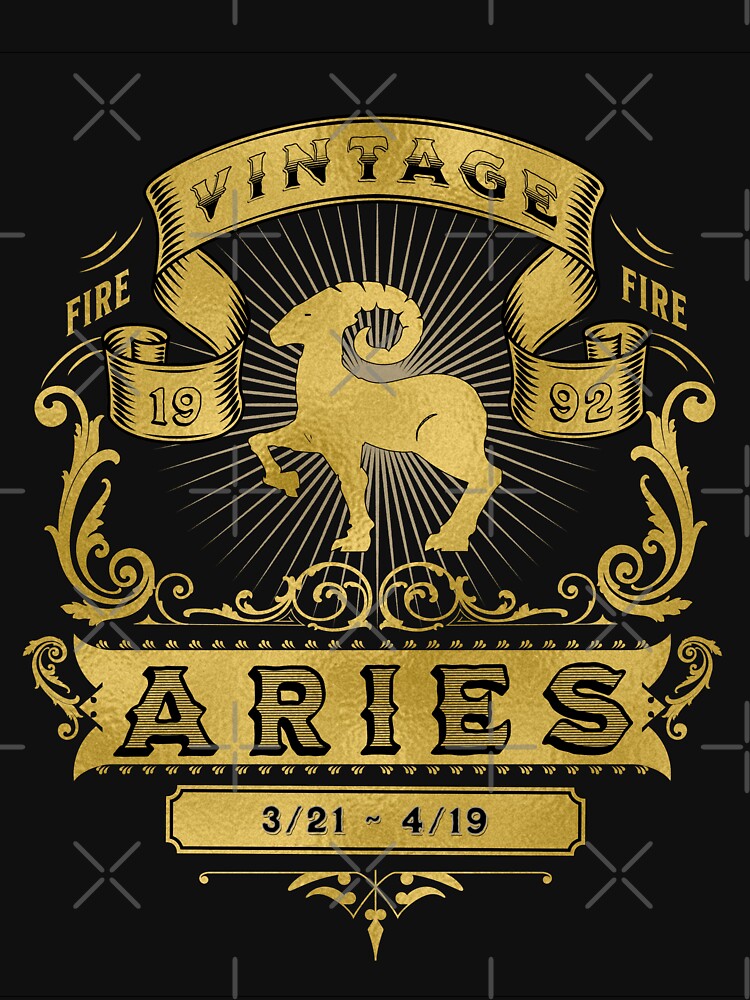 The Zodiac Sign of Aries Golden Vintage 1992 by rhombusOnion T-Shirts, Hoodie, Sweatshirt | BlankRebels.com (Image 3)