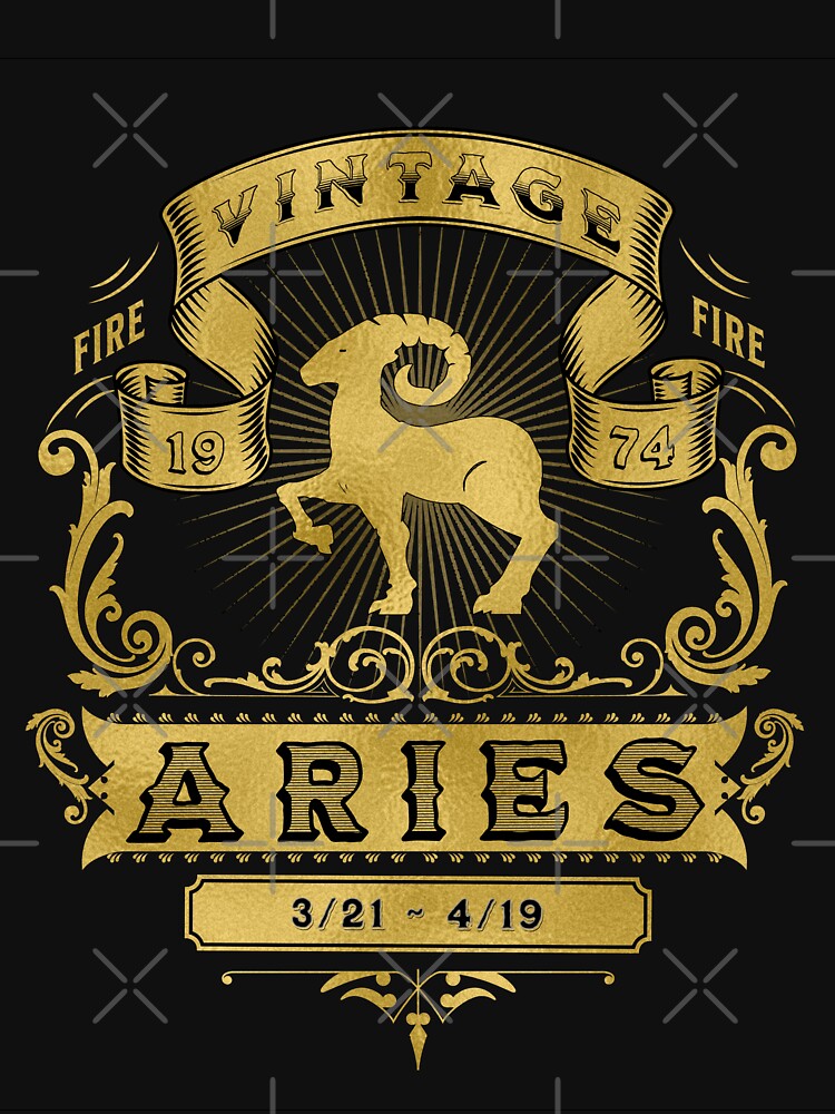 The Zodiac Sign of Aries Golden Vintage 1974 by rhombusOnion T-Shirts, Hoodie, Sweatshirt | BlankRebels.com (Image 3)