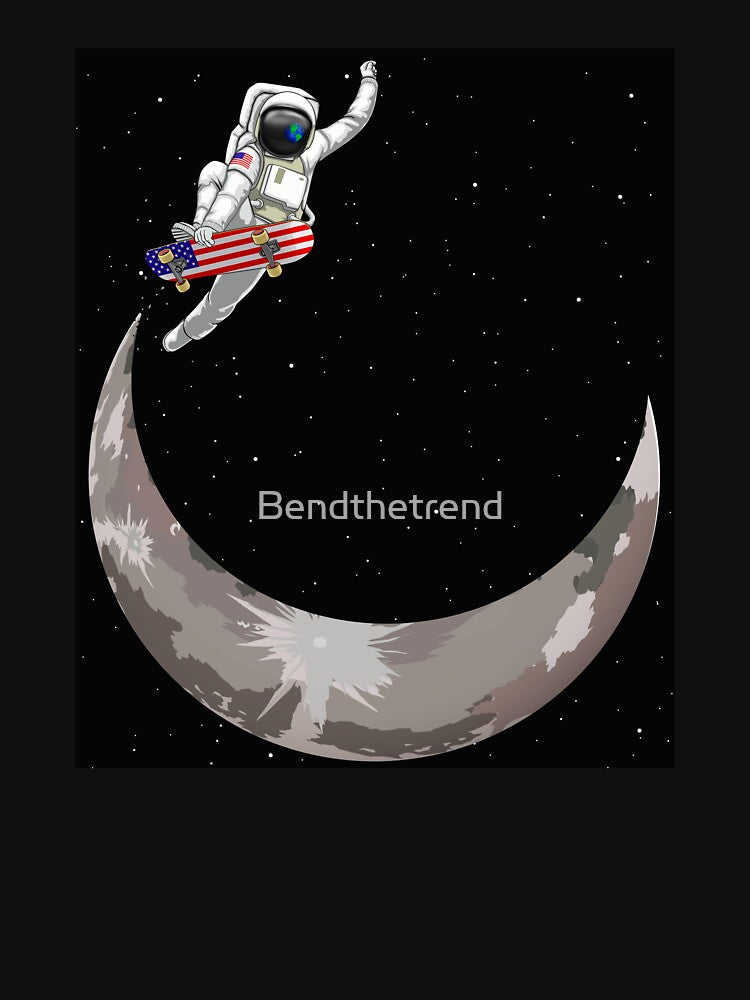 Skateboard Astronaut Halfmoon Space Science Geek by Bendthetrend T-Shirts, Hoodie, Sweatshirt | BlankRebels.com (Image 3)