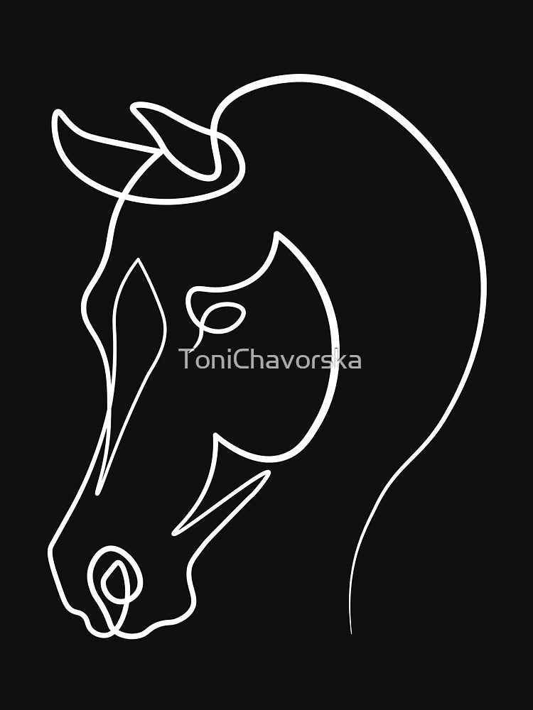 Arabian horse face one line art by ToniChavorska T-Shirts, Hoodie, Sweatshirt | BlankRebels.com (Image 3)