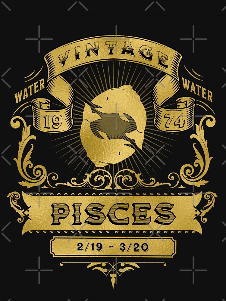 The Zodiac Sign of Pisces Golden Vintage 1974 by rhombusOnion T-Shirts, Hoodie, Sweatshirt | BlankRebels.com (Image 3)