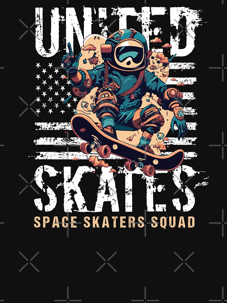 Astronaut Boardskating American Flag Vintage Design for Men Women by DAMOTAmagazine T-Shirts, Hoodie, Sweatshirt (Image 3)
