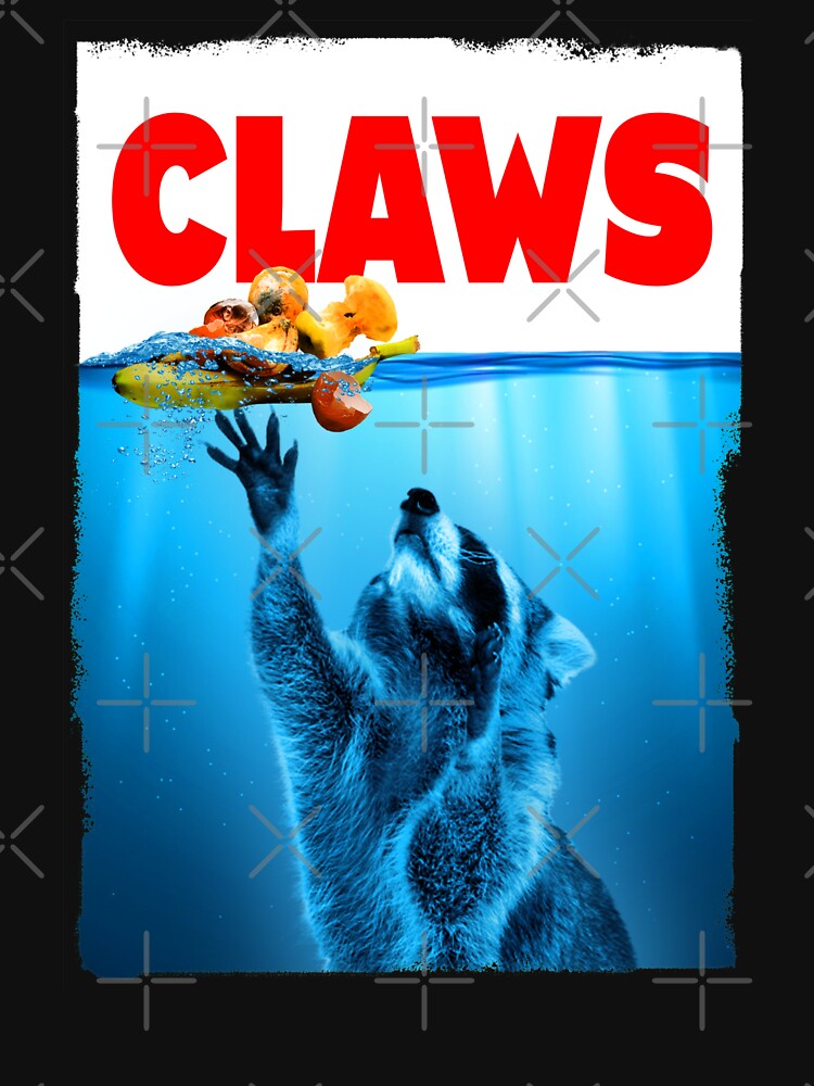 Trash Panda Raccoon Lovers Paws Claws Shark Movie Parody by el-em-cee T-Shirts, Hoodie, Sweatshirt (Image 3)