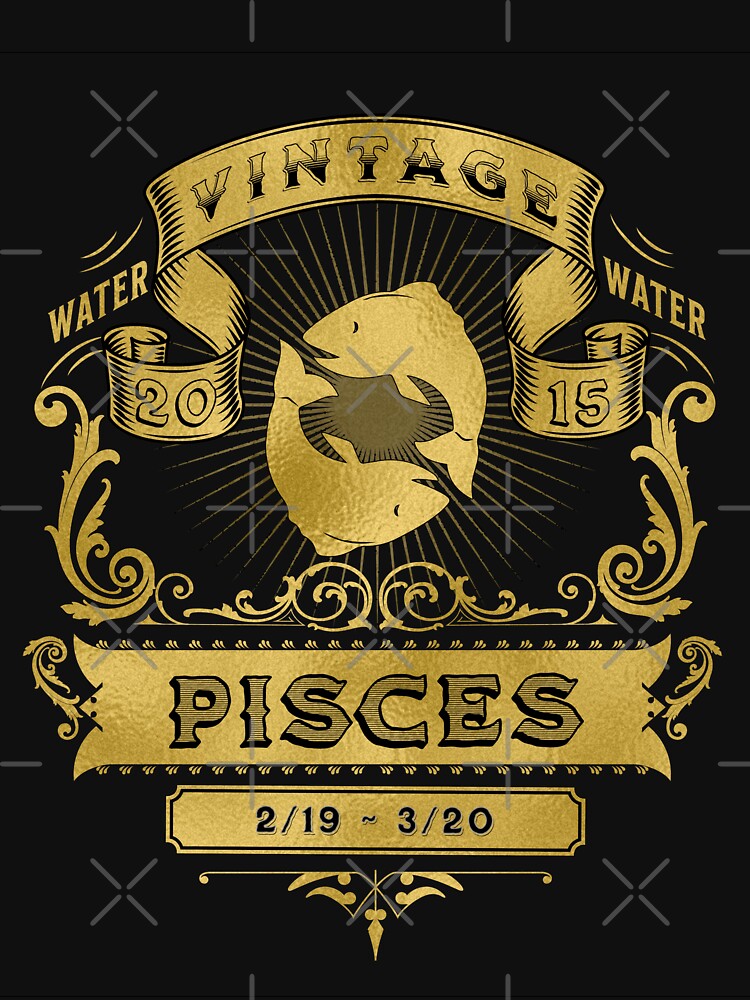 The Zodiac Sign of Pisces Golden Vintage 2015 by rhombusOnion T-Shirts, Hoodie, Sweatshirt | BlankRebels.com (Image 3)