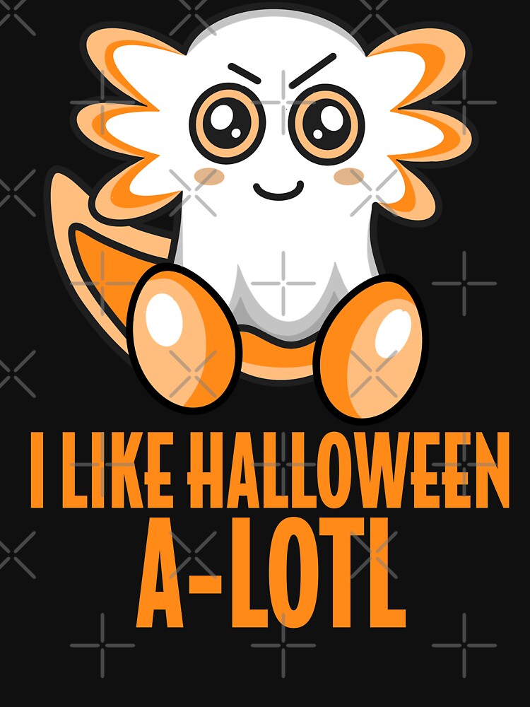 Cute Orange Axolotl Halloween Ghost I Like Halloween A Lotl by eternallygifted T-Shirts, Hoodie, Sweatshirt (Image 3)