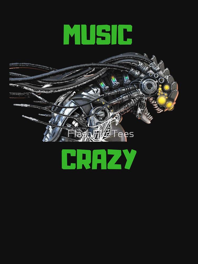 Music Crazy Cyborg Tee by FlashFireTees Hoodie, Sweatshirt | BlankRebels.com (Image 3)