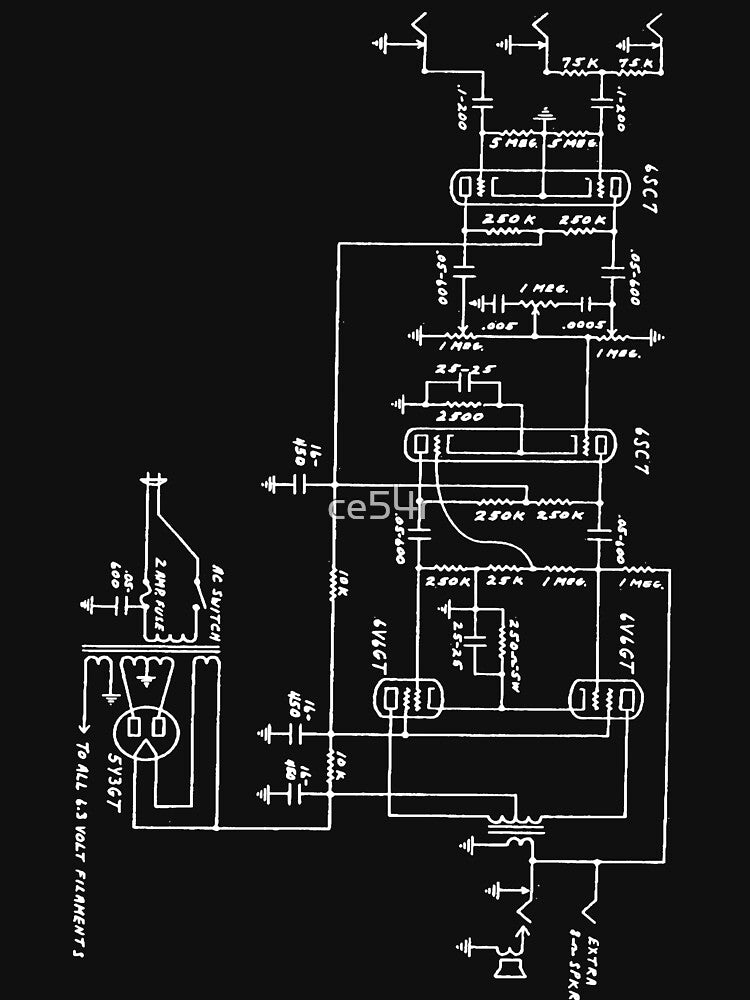 Guitar Amp Schematic by ce54r T-Shirts, Hoodie, Sweatshirt | BlankRebels.com (Image 3)