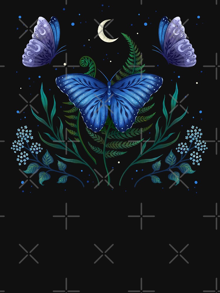 Blue Morpho Butterfly by episodicDrawing T-Shirts, Hoodie, Sweatshirt | BlankRebels.com (Image 3)