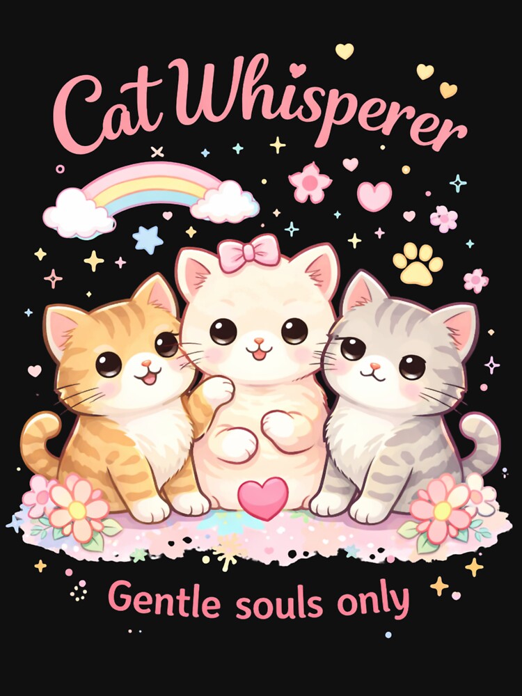 Cat Whisperer – Gentle Souls Only | Cute Kawaii Cat Design by NoPurrsGiven T-Shirts, Hoodie, Sweatshirt (Image 3)